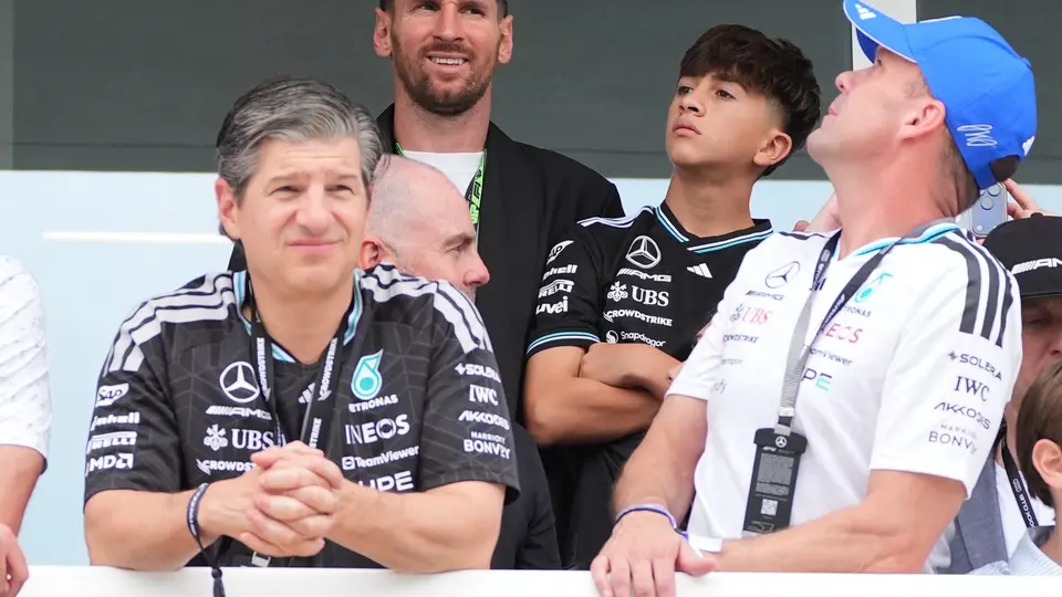 Lionel Messi presente en el GP de Miami | AP