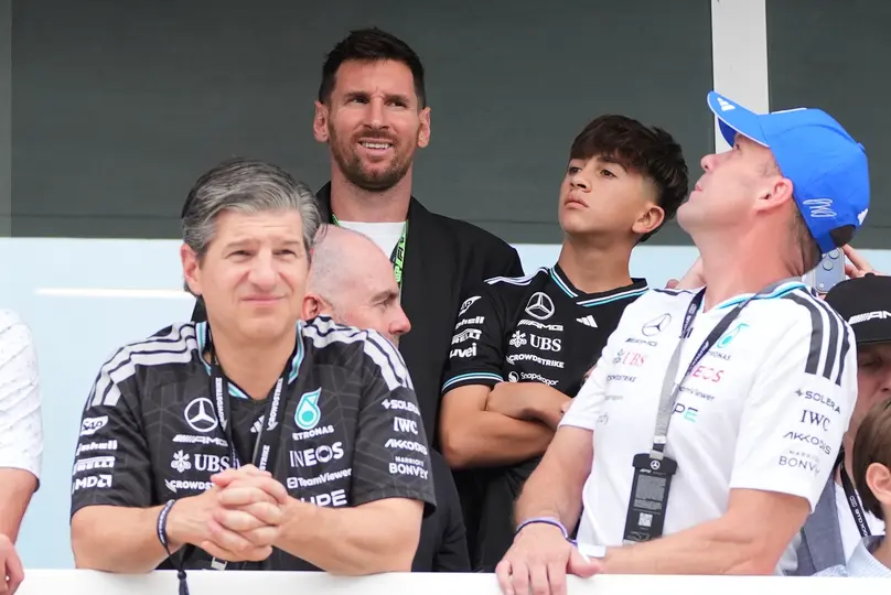 Lionel Messi presente en el GP de Miami | AP