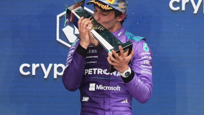 Kimi Antonelli festejando ganar en el Gran Premio de Miami | AP
