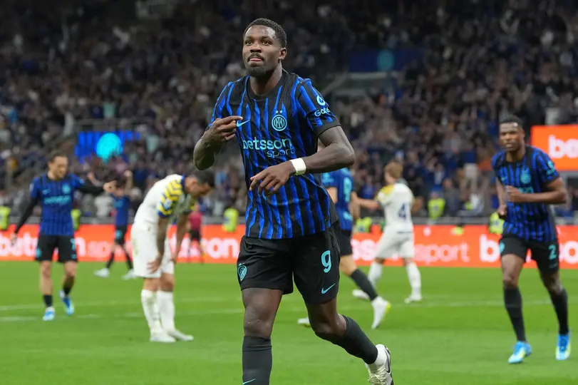 Thuram en el partido que Inter venció al Parma l AP