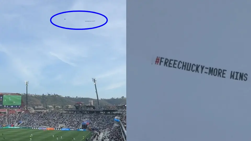 Así fue el mensaje que se ve en la avioneta que sobrevoló el Snapdragon Stadium | CAPTURA DE PANTALLA