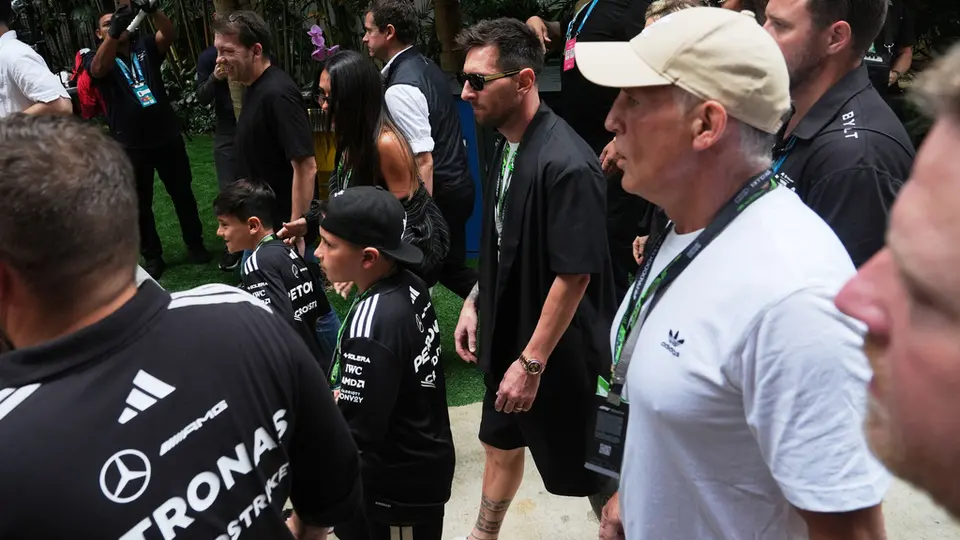 Messi en el paddock del Gran Premio de Miami | AP