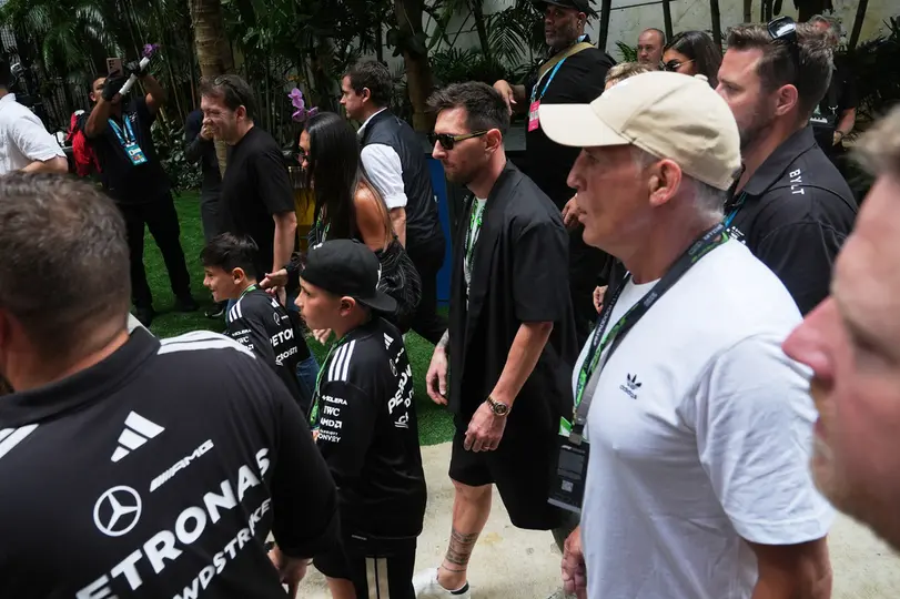 Messi en el paddock del Gran Premio de Miami | AP