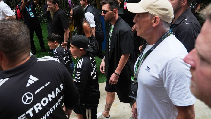 Messi en el paddock del Gran Premio de Miami | AP