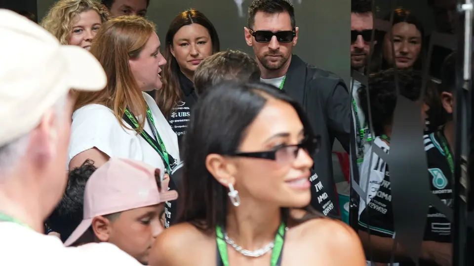 Messi en el paddock del Gran Premio de Miami | AP