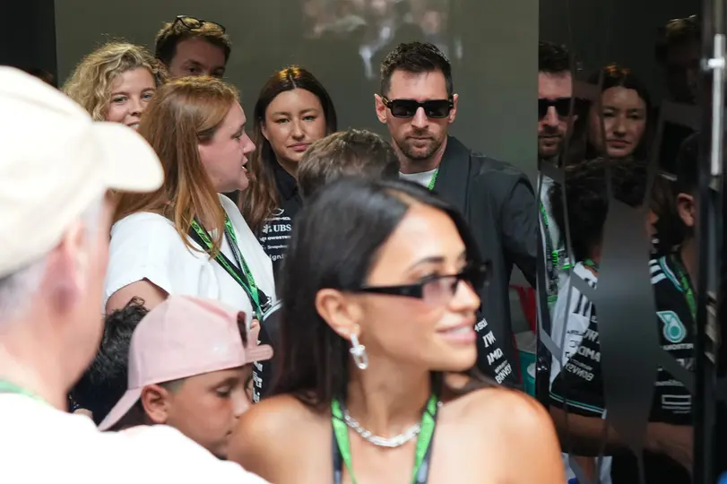 Messi en el paddock del Gran Premio de Miami | AP