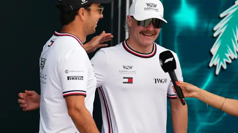 Checo Pérez y Valtteri Bottas en el Gran Premio de Miami 2026 | AP