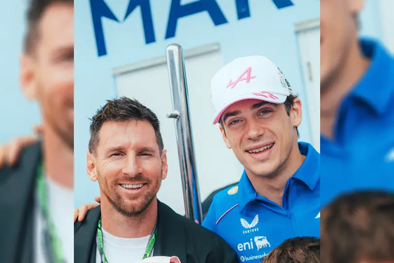 Messi con Colapinto en el Gran Premio de Miami 2026 | X: @AlpineF1Team