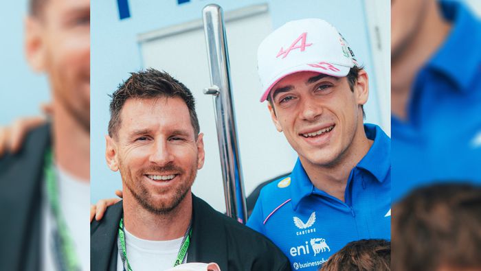 Messi con Colapinto en el Gran Premio de Miami 2026 | X: @AlpineF1Team