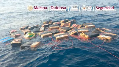 VIDEO: Marina asegura 2.1 toneladas de cocaína en el Golfo de Tehuantepec, Oaxaca