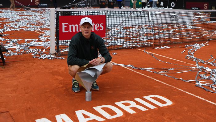 Jannik Sinner celebrando su triunfo en Madrid | AP