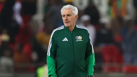 Hugo Broos, director técnico de la Selección de Sudáfrica, durante el amistoso contra Nicaragua | AFP
