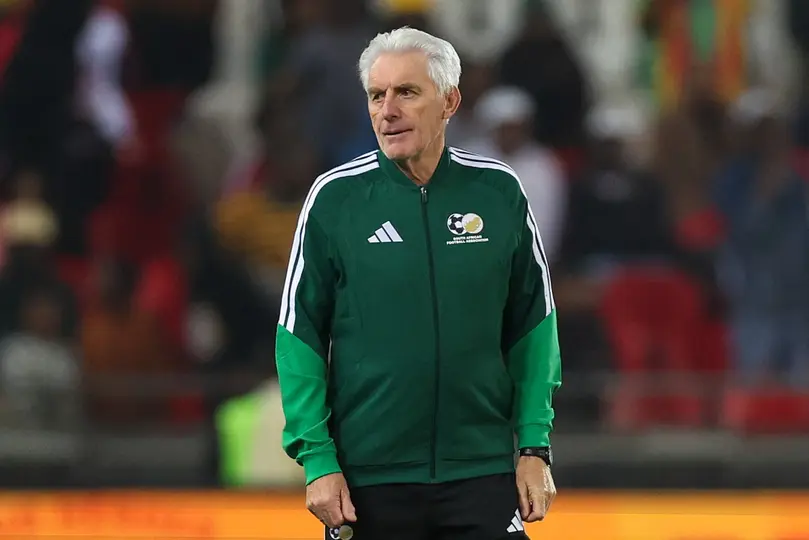 Hugo Broos, director técnico de la Selección de Sudáfrica, durante el amistoso contra Nicaragua | AFP