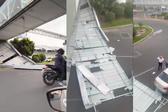 VIDEO: Colapsa parte de un puente peatonal de la remodelada Terminal 1 del AICM