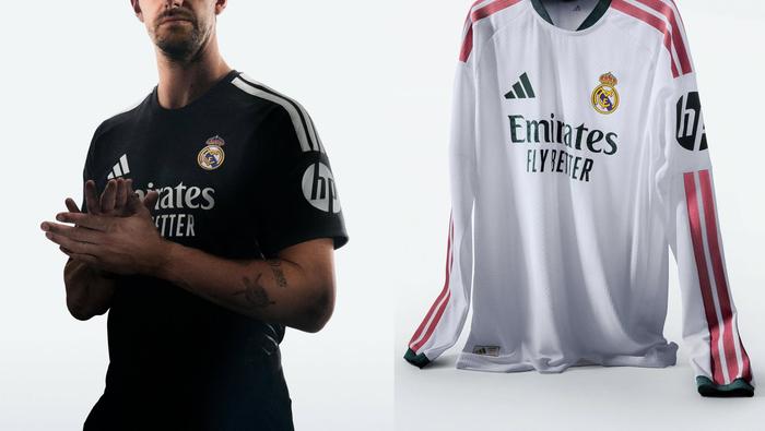 Courtois con la nueva equipación de portero y el jersey de jugadores de Real Madrid |  INSTAGRAM: @realmadrid