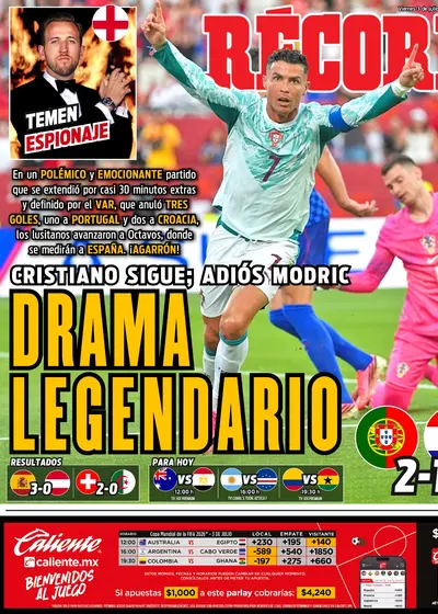 Portada RÉCORD 3 de Julio de 2026