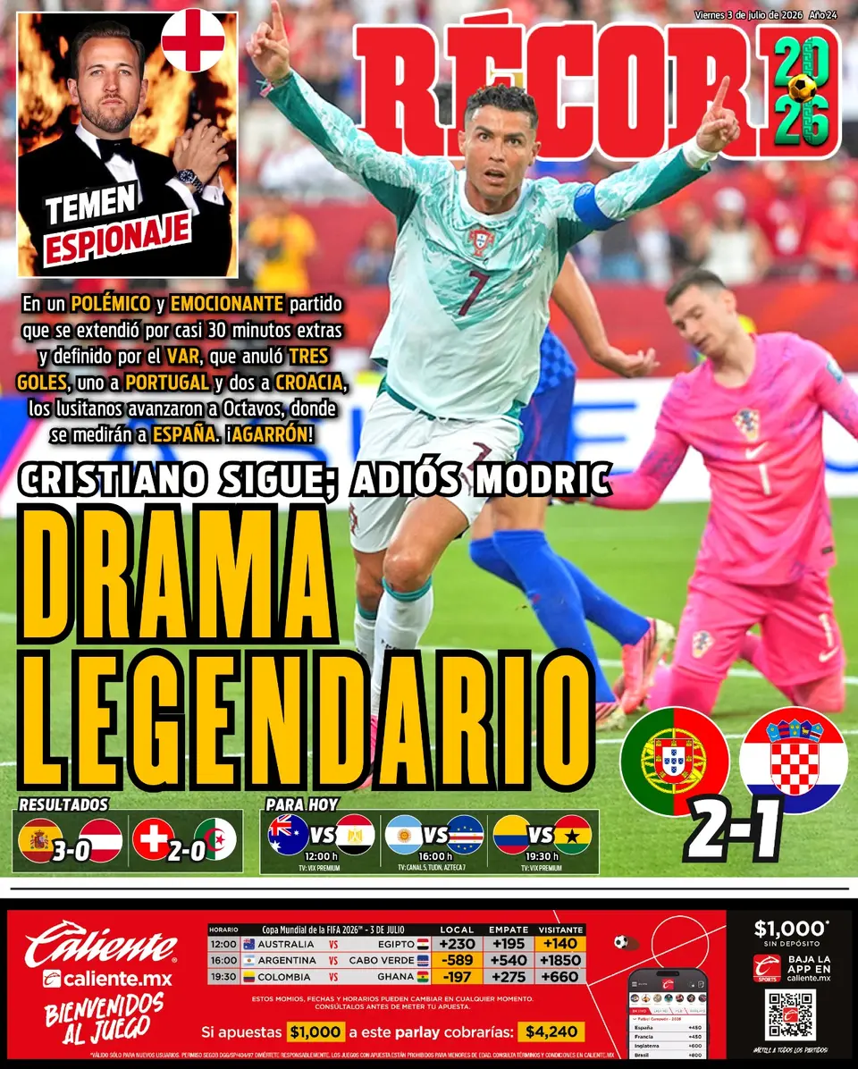 Portada RÉCORD 3 de Julio de 2026
