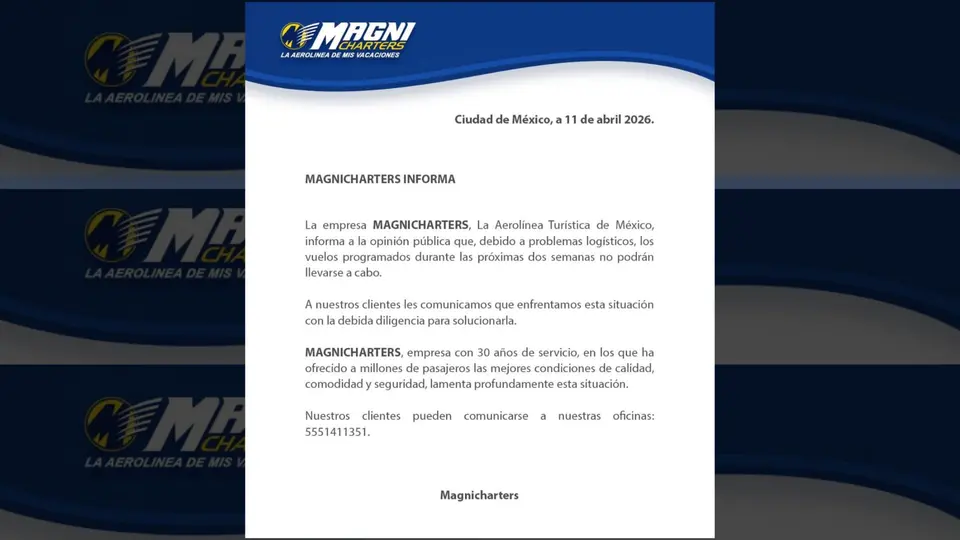 Usuarios continúan solicitando reembolsos por boletos y paquetes turísticos adquiridos antes del cese de operaciones. / IG: 
magnicharters.
