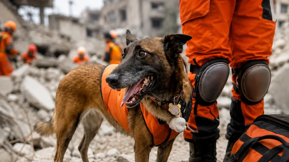 Mali, el perrito rescatista mexicano de Topos Azteca que ya salvó varias vidas en Venezuela