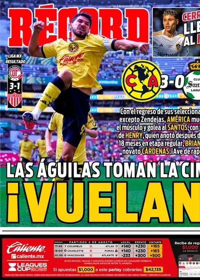 Portada RÉCORD 03  de agosto de 2026
