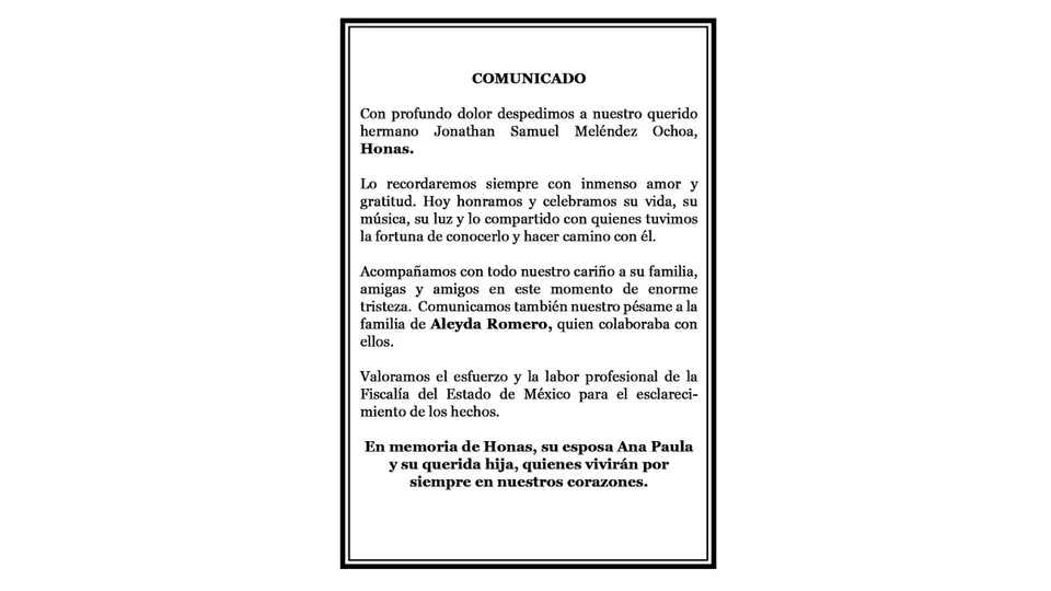 Un un comunicado, Camilo Séptimo reconoció el trabajo de las autoridades en como han llevado el caso / FB: @CamiloVIImx