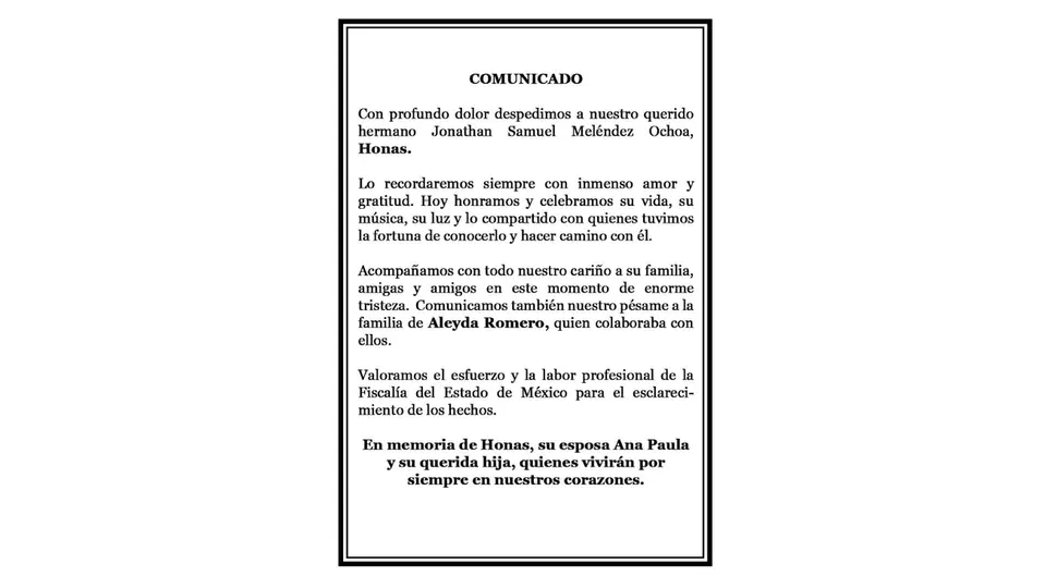 Un un comunicado, Camilo Séptimo reconoció el trabajo de las autoridades en como han llevado el caso / FB: @CamiloVIImx