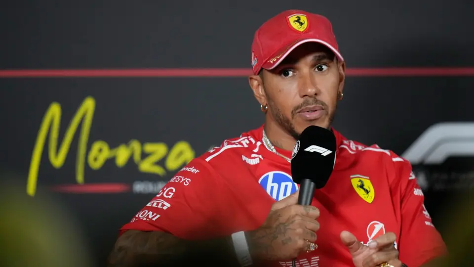 Lewis Hamilton en conferencia de prensa en el Gran Premio de Italia | AP