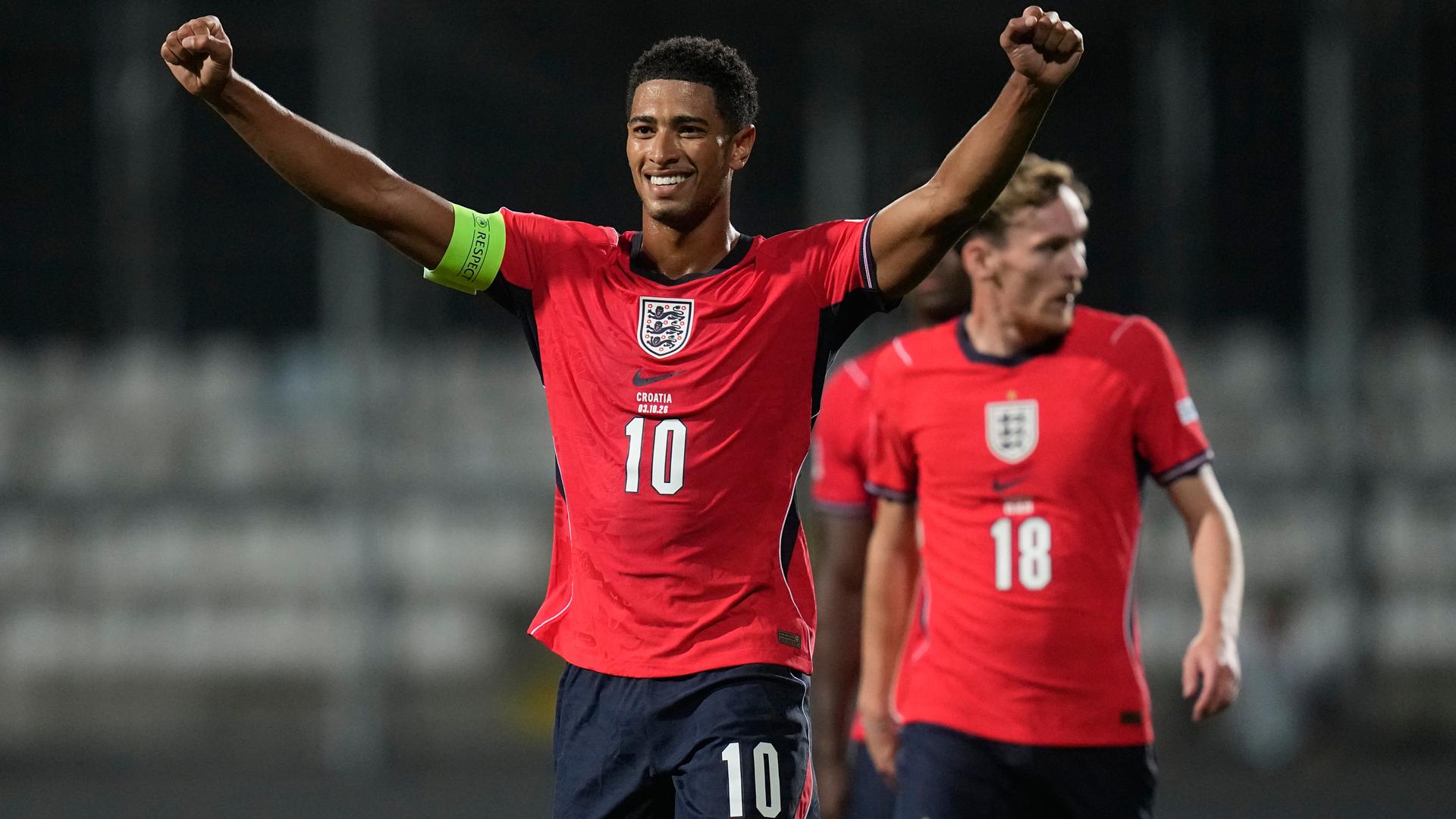 Jude Bellingham festeja uno de los siete goles ante Croacia | AP