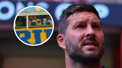 Gignac y Riquelme juntos en La Bombonera en el Boca vs Unión