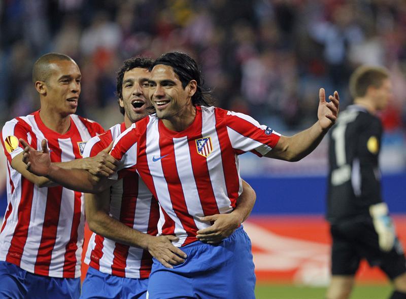Falcao abrió el marcador para los colchoneros. FOTO: EFE
