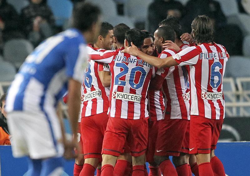 Falcao se despachó con tres goles ante la Real Sociedad. FOTO: EFE