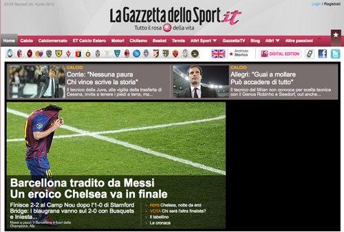 La Gazzetta señala que el Messi traicionó al Barça (IMAGEN TOMADA DE INTERNET)