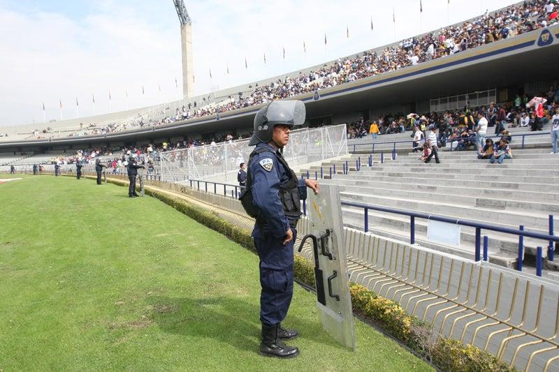 En el encuentro entre Pumas y Morelia, así lució el Estadio Olímpico Universitario. FOTO: ESTEBAN LÓPEZ