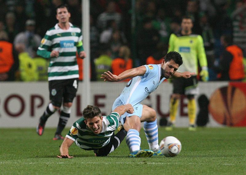El Sporting consiguió hacer valer su gol de visitante, que le dió la ventaja para eliminar del torneo al City. FOTO: EFE