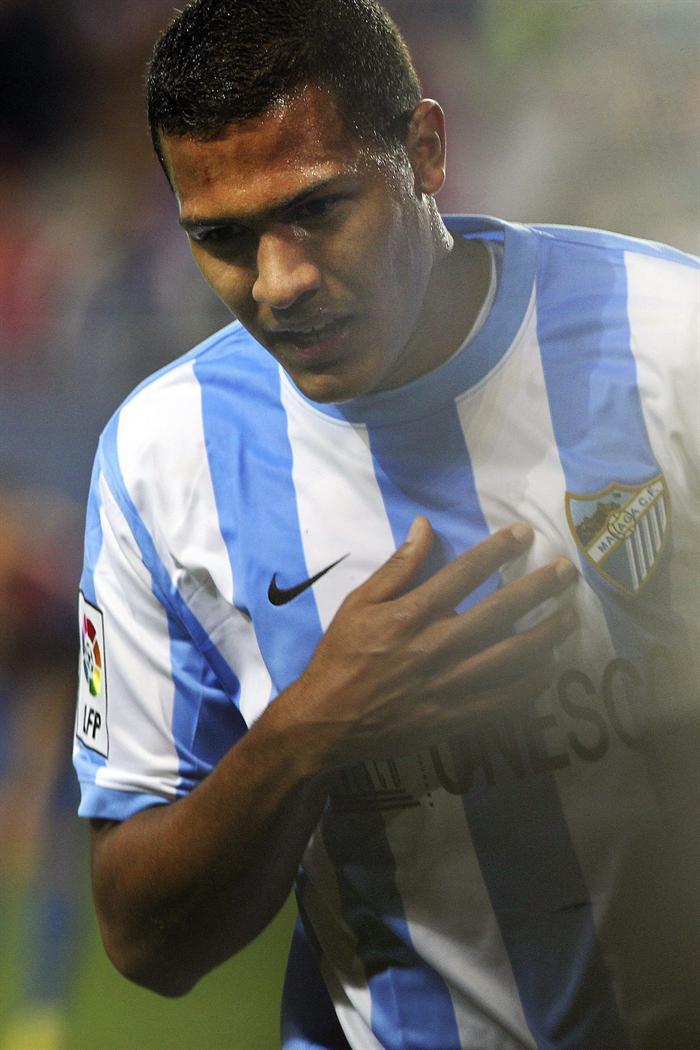 José Salomón Rondón celebró el único gol del Málaga. FOTO: EFE