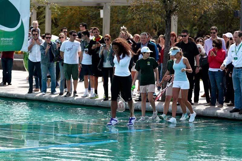 Así participó en un espectacular juego de exhibición sobre el agua. FOTO: DANIEL GÁMEZ