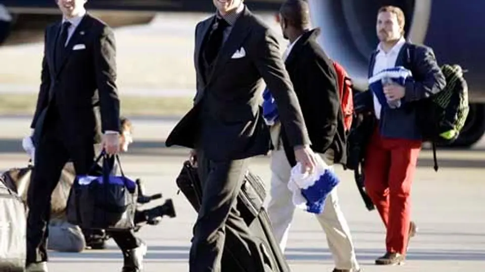 Patriotas llega a Indianapolis para el Super Bowl
