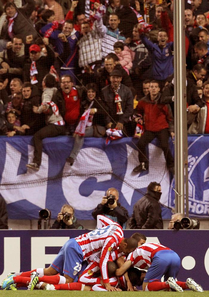 El Atlético festejó 4 tantos, aunque dejó con vida al Valencia. FOTO: EFE