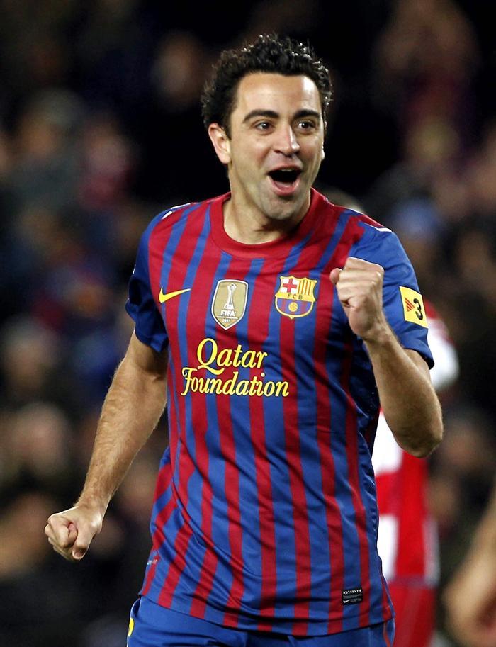Xavi abrió el marador para el cuadro culé al minuto 4. FOTO: EFE