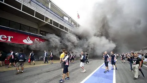 Ocurre explosión en el garaje de Williams durante festejo
