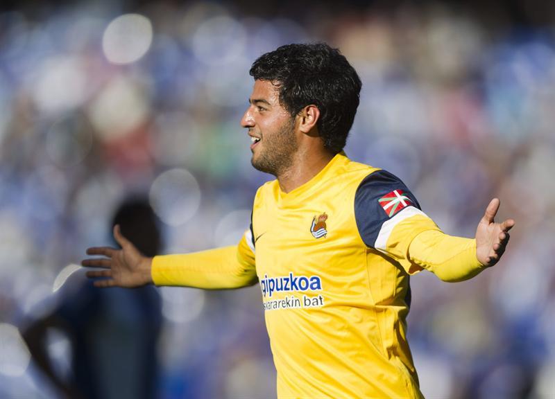Vela marcó un doblete para la Real. FOTO: EFE