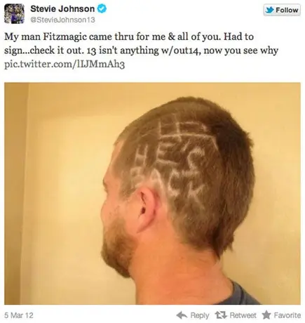 Fitzpatrick se corta el cabello por Stevie Johnson
