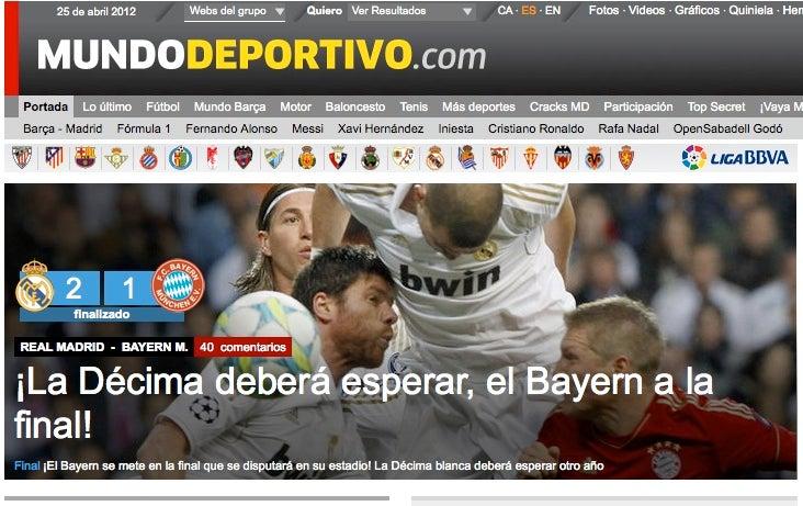 La prensa y el Real Madrid-Bayern