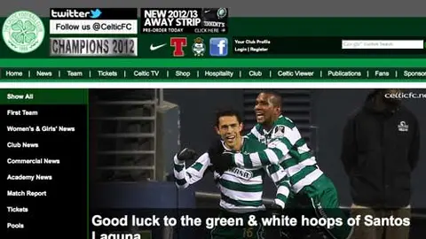 Celtic le desea buena suerte a Santos