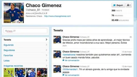 Jugadores celestes agradecen a Meza vía Twitter
