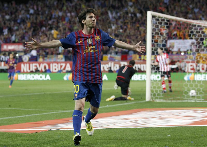 Lionel Messi tras el tercer gol del Barcelona I EFE