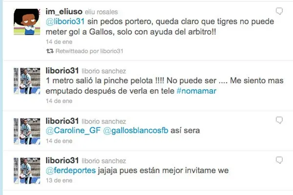 Liborio Sánchez protesta a través de Twitter