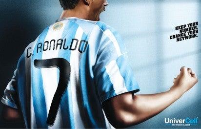 Cristiano Ronaldo aparece con su tradicional '7' pero con la albiceleste. FOTO: UNIVERCELL