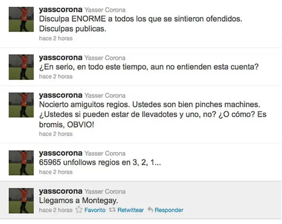 Yasser Corona calienta los ánimos de los regios en Twitter