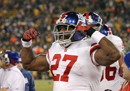 Brandon Jacobs celebra. FOTO: EFE